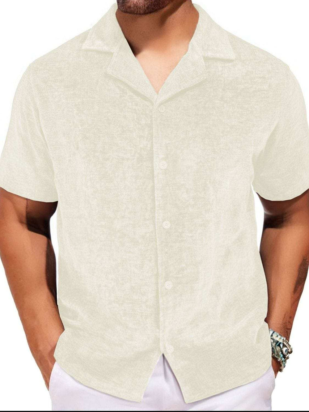 Men's Plus Size Button Down Short Sleeve Shirt - Trendsi - Flyclothing LLC