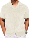 Men's Plus Size Button Down Short Sleeve Shirt - Trendsi - Flyclothing LLC