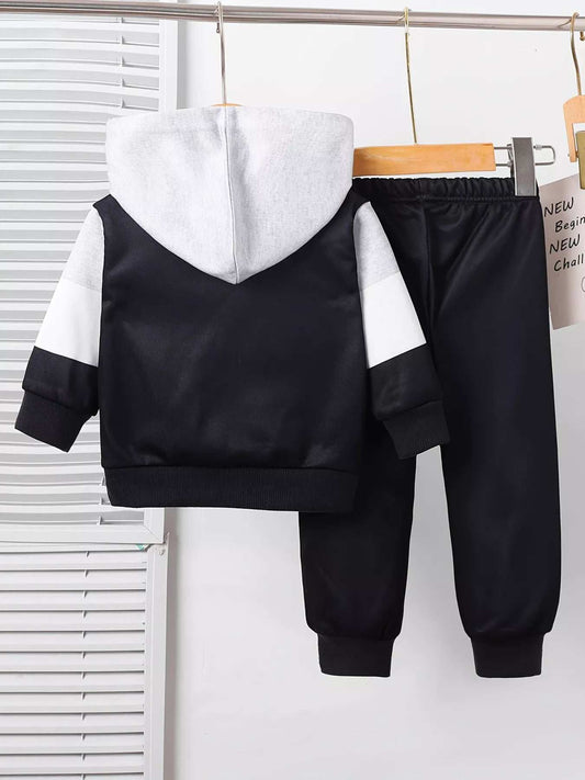 Children's Color Block Casual Hoodie & Pants Set - Trendsi - Flyclothing LLC