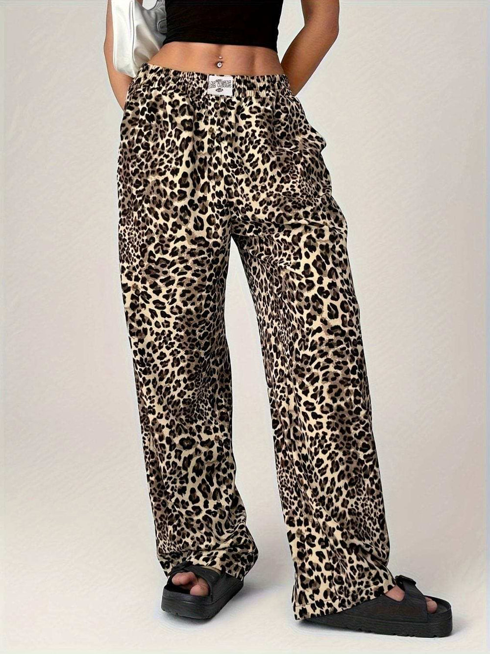 Leopard Wide Leg Pants with Pockets - Trendsi - Flyclothing LLC