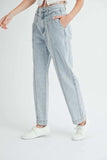 MABLE Pleated Front Detail Straight Jeans - Trendsi - Flyclothing LLC