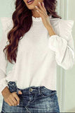 Frill Mock Neck Ruffled Balloon Sleeve Blouse - Trendsi - Flyclothing LLC