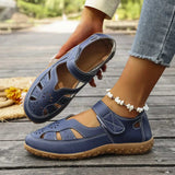 Cutout Velcro Straps Sandals - Trendsi - Flyclothing LLC