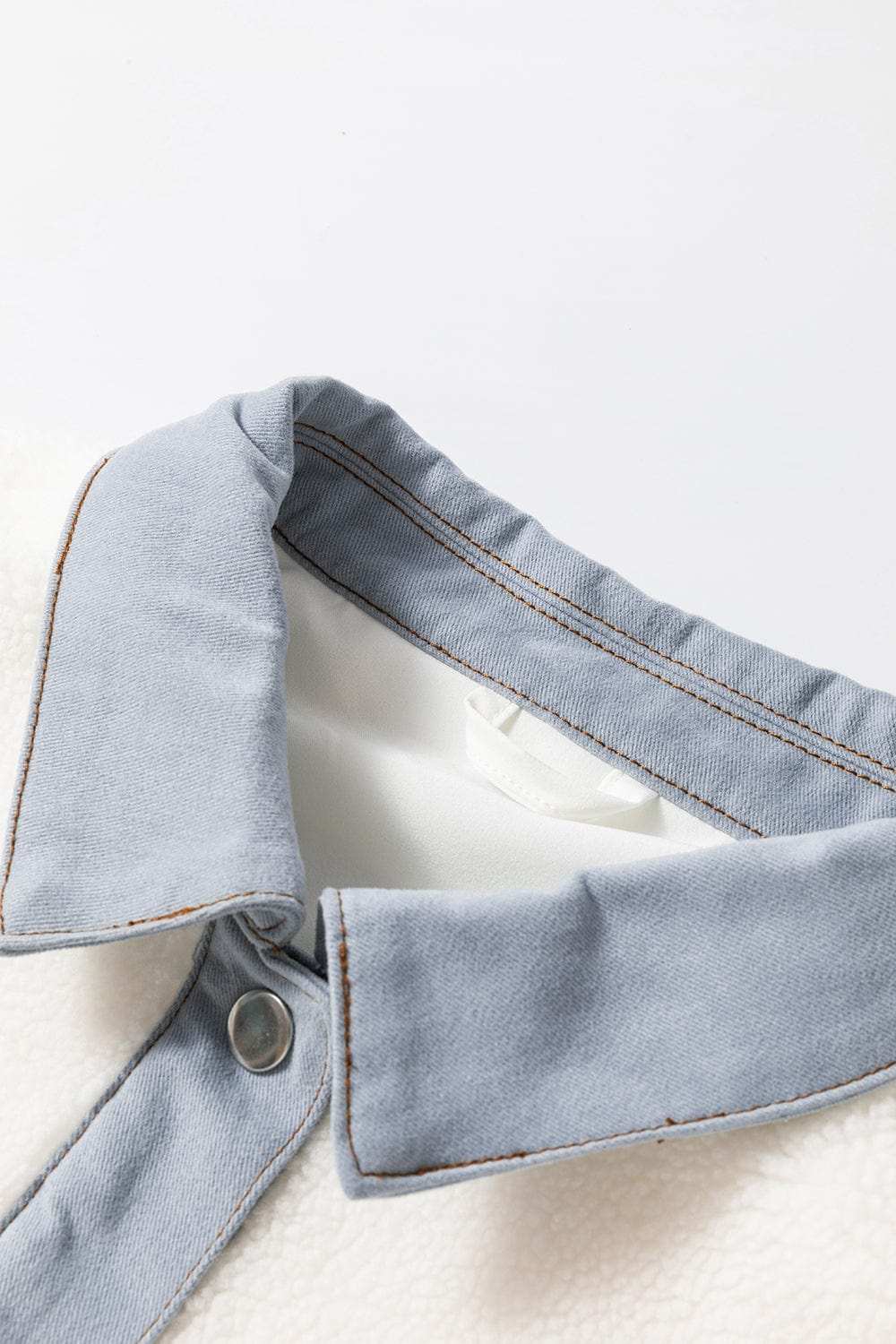 Contrast Trim Snap Down Jacket - Trendsi - Flyclothing LLC