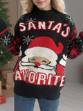 Santa Mock Neck Long Sleeve Sweater - Trendsi - Flyclothing LLC