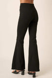 Mittoshop Crepe Knit Elastic Waist Flare Leg Pants - Trendsi - Flyclothing LLC