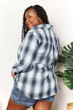 Mandy Plaid Dropped Shoulder Shirt - Trendsi - Flyclothing LLC