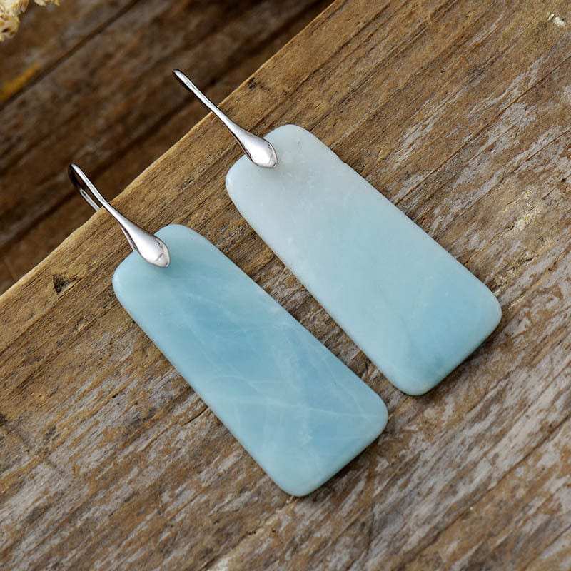 Natural Stone Geometric Shape Earrings - Trendsi - Flyclothing LLC