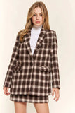 And The Why Full Size Plaid Brushed One Button Blazer - Trendsi - Flyclothing LLC