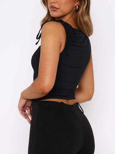 Lovelet Ruched Asymmetrical Neck Cami - Trendsi - Flyclothing LLC