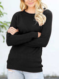 Round Neck Raglan Sleeve Sweater - Trendsi - Flyclothing LLC