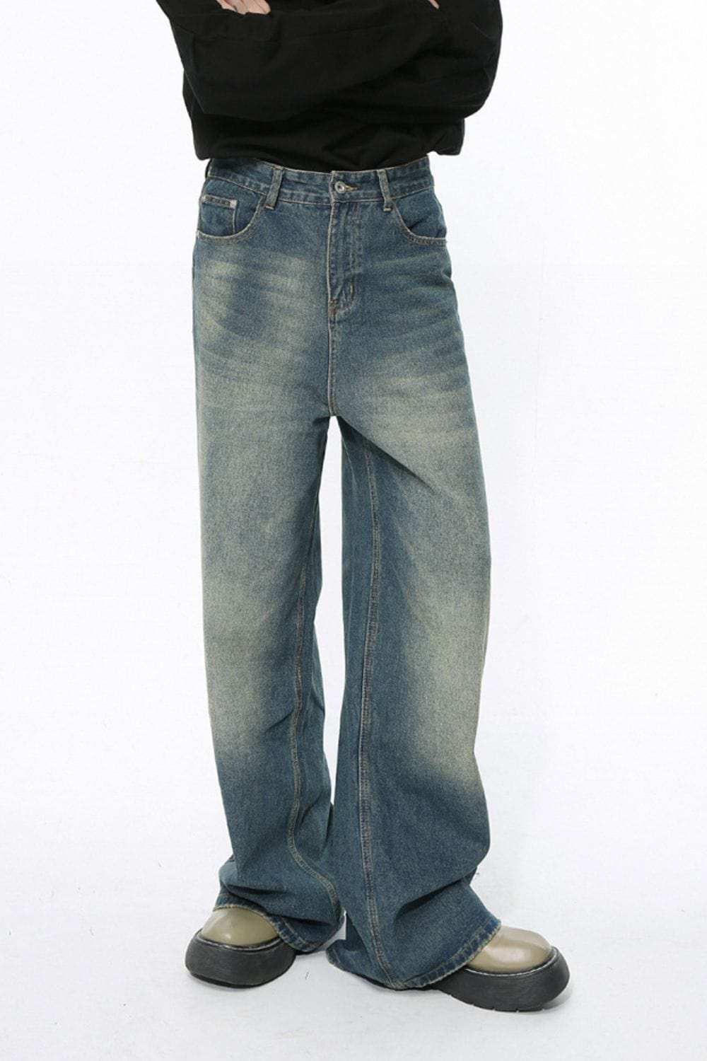 Men's Wide Leg Jeans with Pockets - Trendsi - Flyclothing LLC