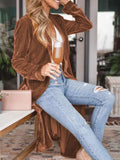Open Front Long Sleeve Longline Cardigan - Trendsi - Flyclothing LLC