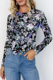 Floral Round Neck Long Sleeve T-Shirt - Trendsi - Flyclothing LLC