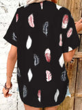 Full Size Printed Collared Neck Short Sleeve Blouse - Trendsi - Flyclothing LLC