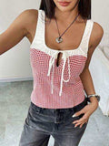 Perfee Contrast Plaid Square Neck Tank - Trendsi - Flyclothing LLC