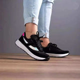 Mesh Contrast Round Toe Sneakers - Trendsi - Flyclothing LLC