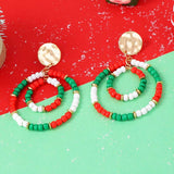 Christmas Beaded Hoop Earrings - Trendsi - Flyclothing LLC