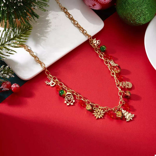 Christmas Themed Charm Necklace - Trendsi - Flyclothing LLC