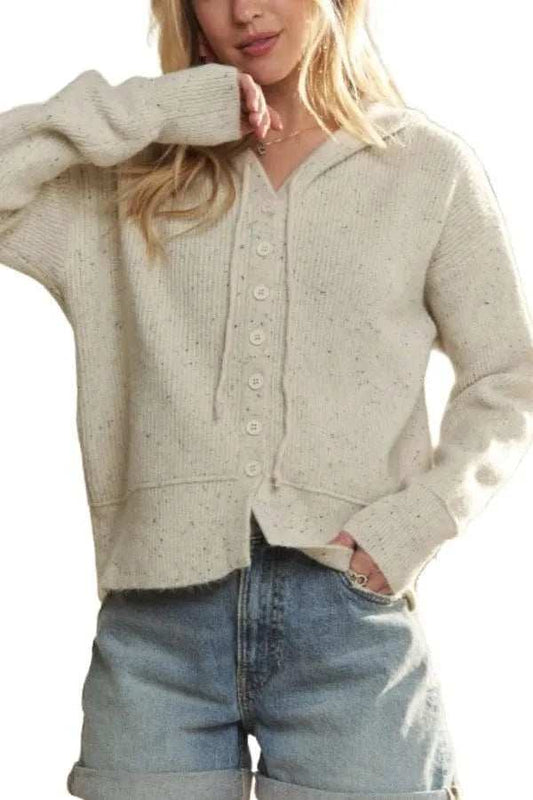 ADORA Hoodie Relaxed Fit Ribbed Cuffs Sweater Cardigan - Trendsi - Flyclothing LLC