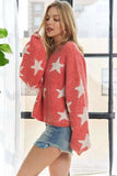 ADORA Full Size Star Contrast Round Neck Sweater Plus Size - Trendsi - Flyclothing LLC