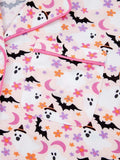 Halloween Ghost Print Button Up Top and Pants Lounge Set - Trendsi - Flyclothing LLC