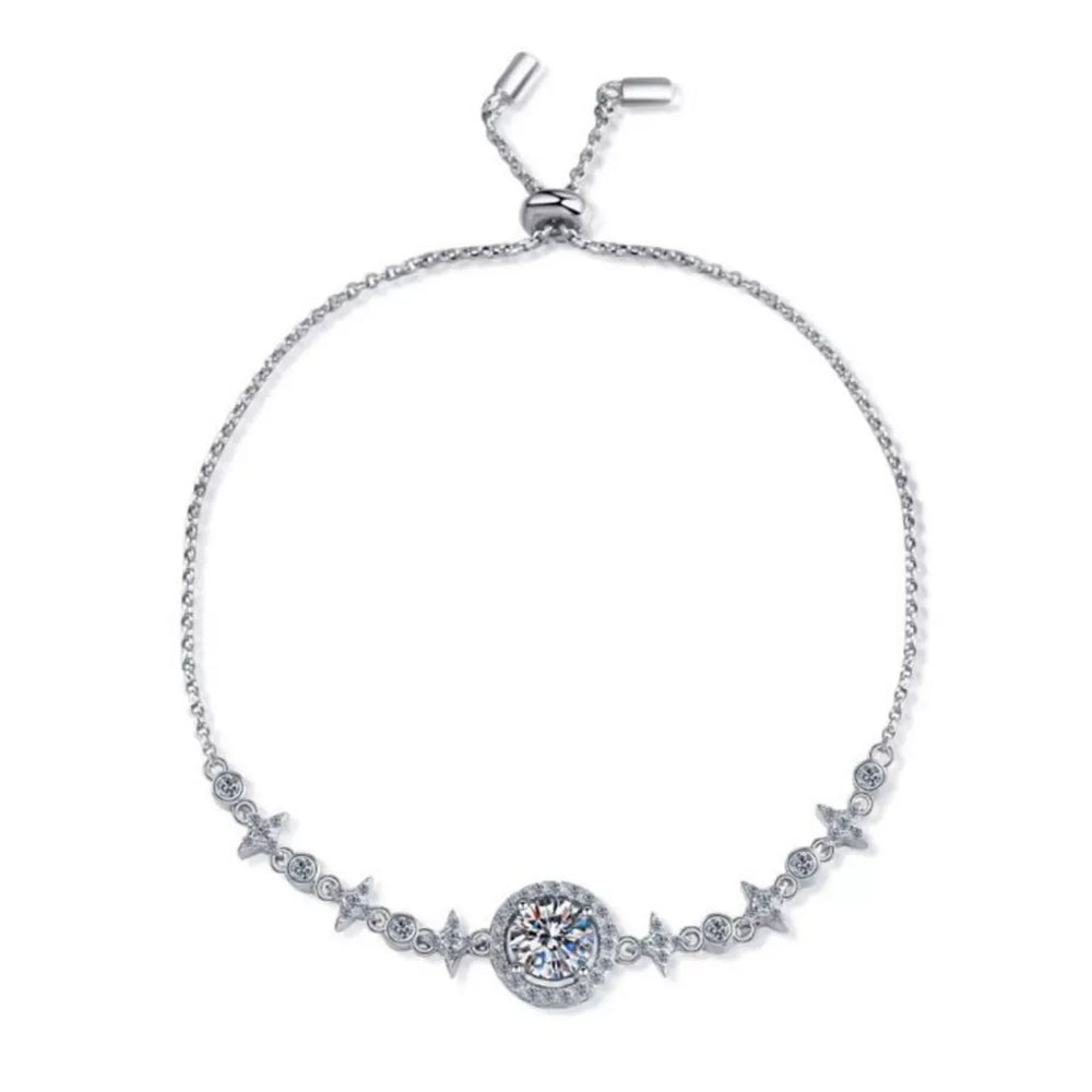 1 Carat Moissanite 925 Sterling Silver Minimalist Bracelet - Trendsi - Flyclothing LLC