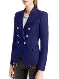 Lapel Collar Long Sleeve Blazer - Trendsi - Flyclothing LLC