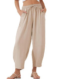 Full Size Drawstring Cropped Jogger Pants Plus Size - Trendsi - Flyclothing LLC