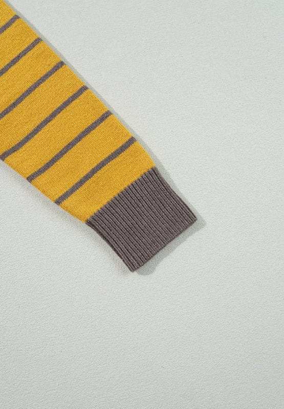 Flower Stripe Round Neck Long Sleeve Sweater - Trendsi - Flyclothing LLC