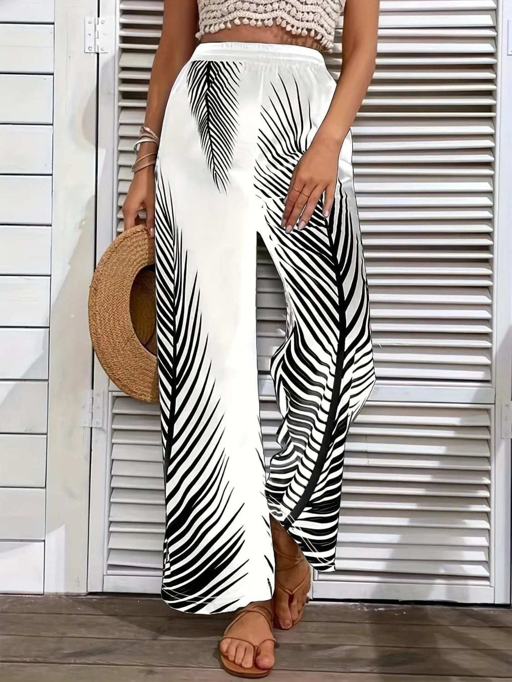 Printed Wide Leg Pants - Trendsi - Flyclothing LLC