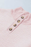 Button Detail Mock Neck Long Sleeve Sweater - Trendsi - Flyclothing LLC