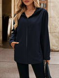 Pocketed Zip Up Hooded Jacket - Trendsi - Flyclothing LLC