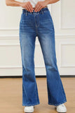 Elastic Waist Bootcut Jeans with Pockets - Trendsi - Flyclothing LLC
