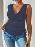 Side Drawstring Ruched Tank - Trendsi - Flyclothing LLC