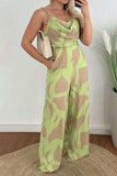 Two-Tone Spaghetti Strap Wide Leg Jumpsuit - Trendsi - Flyclothing LLC