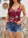 Printed V-Neck Cami - Trendsi - Flyclothing LLC