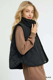 Umgee Quilted Snap-Front Puffer Vest - Trendsi - Flyclothing LLC