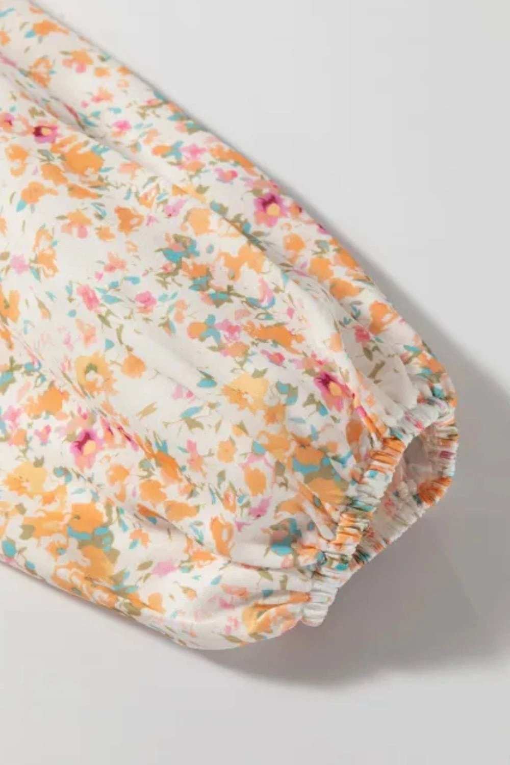 Printed V-Neck Balloon Sleeve Mini Dress - Trendsi - Flyclothing LLC