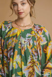 Umgee Mix Abstract Print Balloon Sleeve Blouse - Trendsi - Flyclothing LLC
