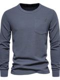 Men's Waffle-Knit Round Neck T-Shirt - Trendsi - Flyclothing LLC