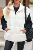 Zip Up Puffer Vest Coat with Pockets - Trendsi - Flyclothing LLC