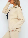 Quarter Zip Long Sleeve Top and Pants Set - Trendsi - Flyclothing LLC