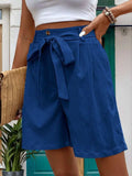 Tied High Waist Shorts with Pockets - Trendsi - Flyclothing LLC