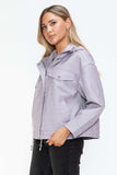How Dare U Drawstring Hem PU Leather Zip Up Jacket - Trendsi - Flyclothing LLC