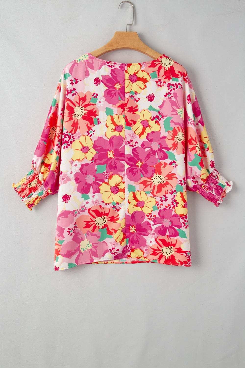 Printed Round Neck Half Sleeve Blouse - Trendsi - Flyclothing LLC