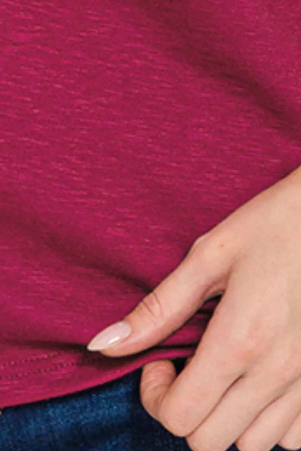 Zenana Cotton Modal Slub Rolled Sleeve T-Shirt - Trendsi - Flyclothing LLC