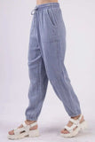 VERY J Washed Woven Crinkle Gauze Drawstring Cargo Pants - Trendsi - Flyclothing LLC