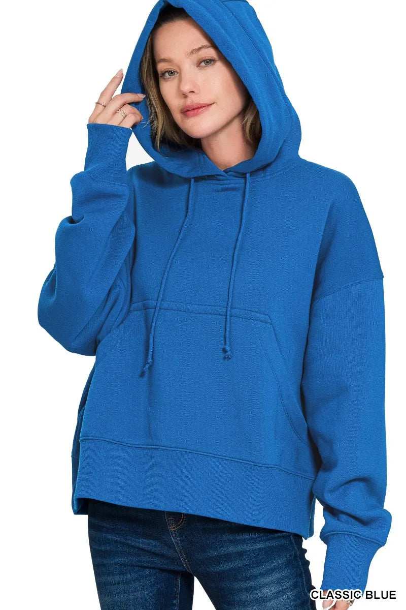 Zenana Oversized Fleece Kangaroo Pocket Hoodie - Trendsi - Flyclothing LLC