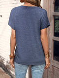 Half Button Short Sleeve Top - Trendsi - Flyclothing LLC